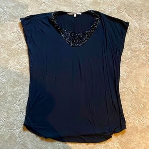 Collective Concepts Knit top with Embellished Beaded Neckline